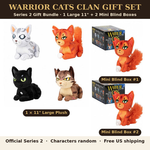 Warrior Cats Clan Gift Set — 11 inch plush plus two mini mystery blind boxes
