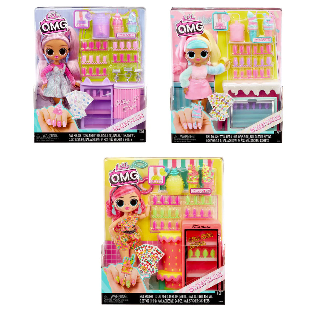 L.O.L. Surprise OMG Sweet Nails - Complete 3 Doll Increditoyz Bundled Gift Set