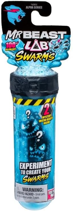 Mr. Beast Lab Mutators 5.5 Inch Collector Mutation Chamber Metallic Panther With 2 Mystery Micro Beasts Swarms Mystery Collectable Figure Gift Bundled Set