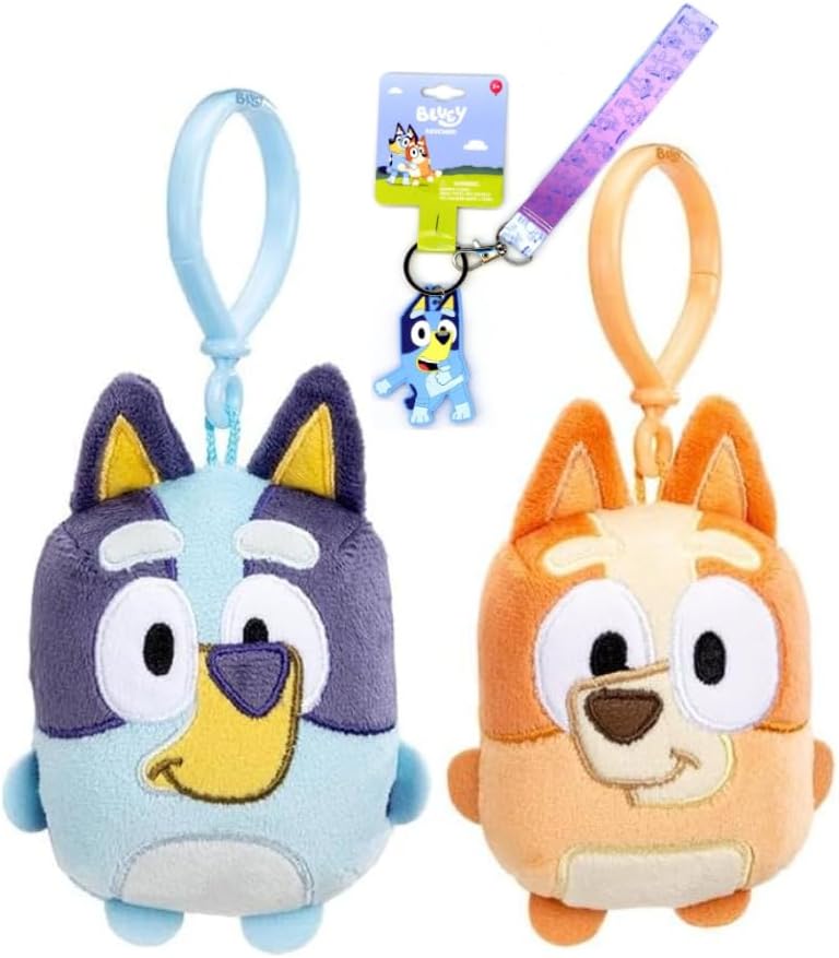 Bluey Plush 2-Pack (Bingo And Snickers) With Bluey Lanyard Bundled Gift Set