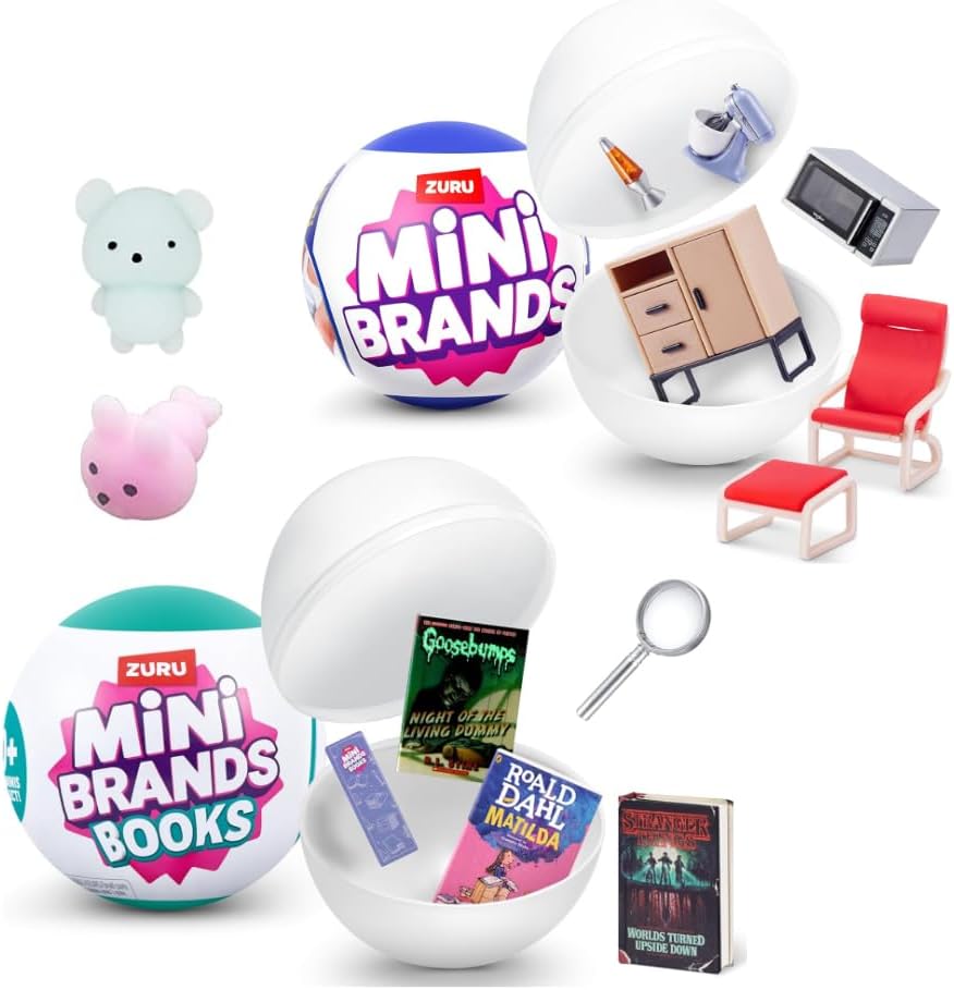 ZURU Mystery Mini Brands Books With Readable Pages And Home Decor Themed Surprise Capsule Bundled Gift Set