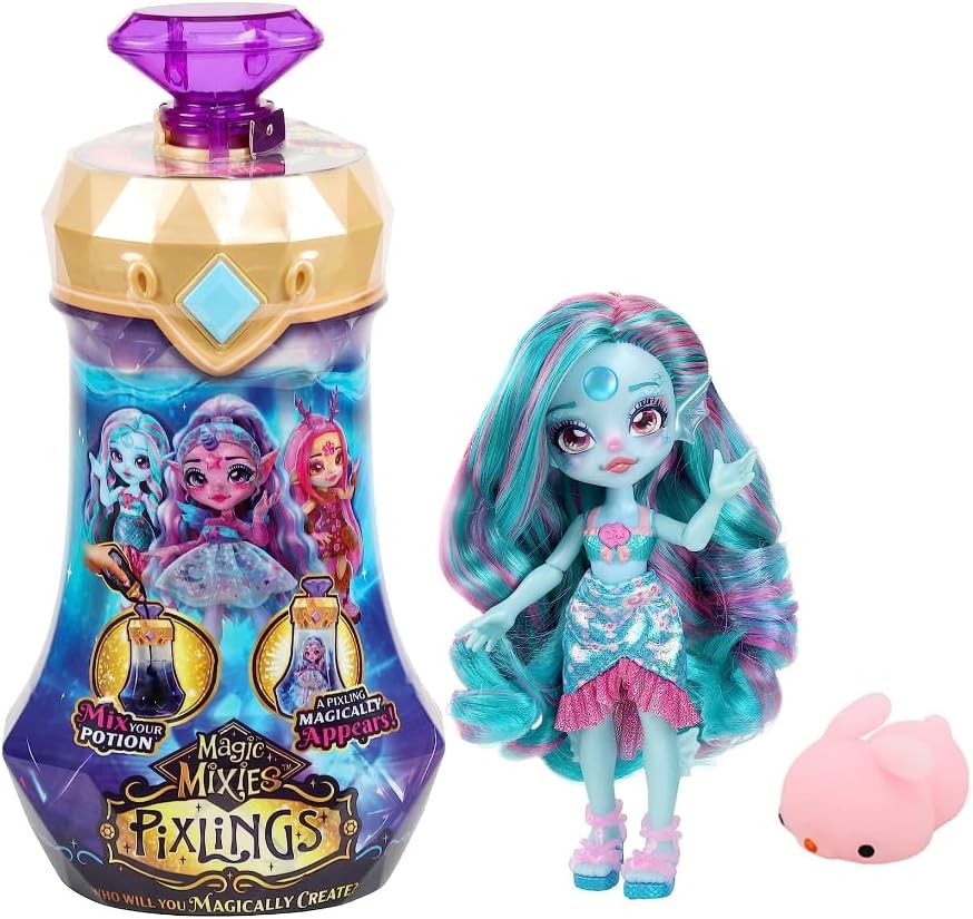 Magic Mixies Pixlings Marena The Mermaid 6.5" Pixling Doll Bundled Gift Set