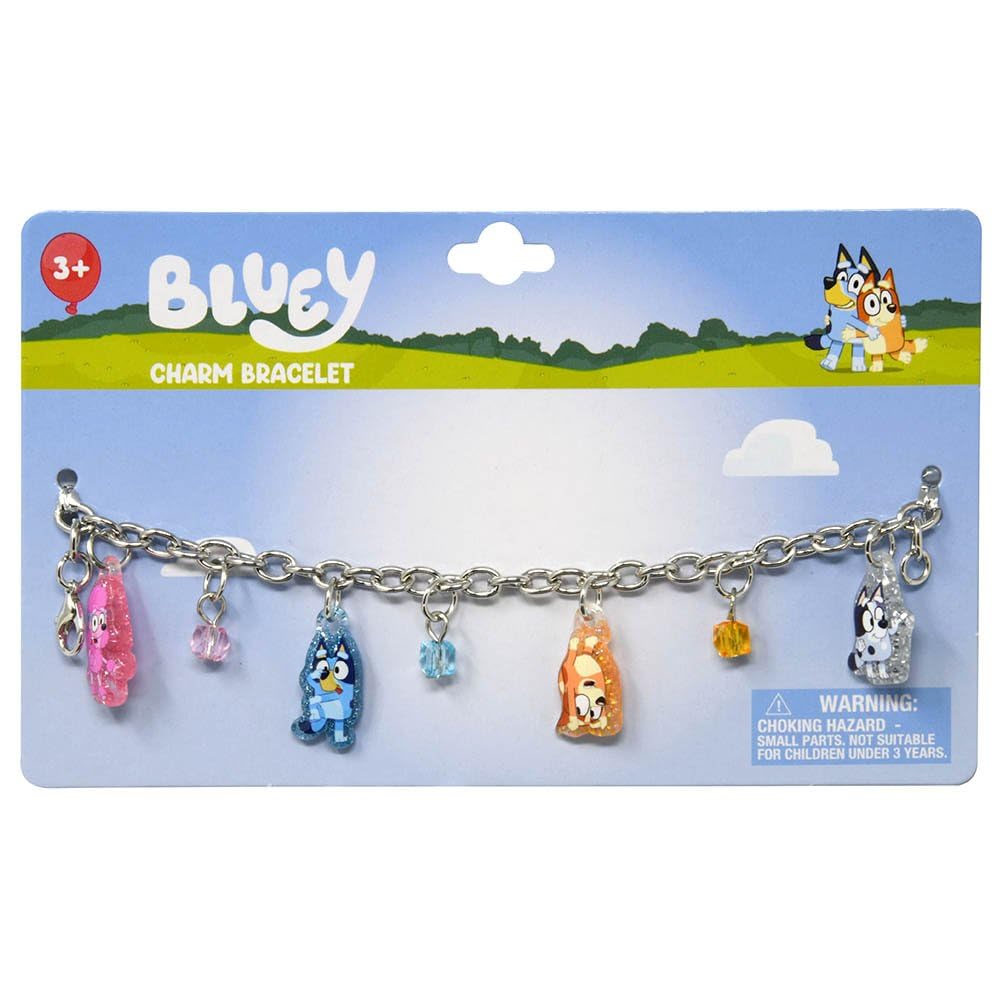Bluey Hair Accessories Set For Kids, 3+ Years, With Charm Bracelet, Hair Bows, Brush, Snap Clips, Elastics