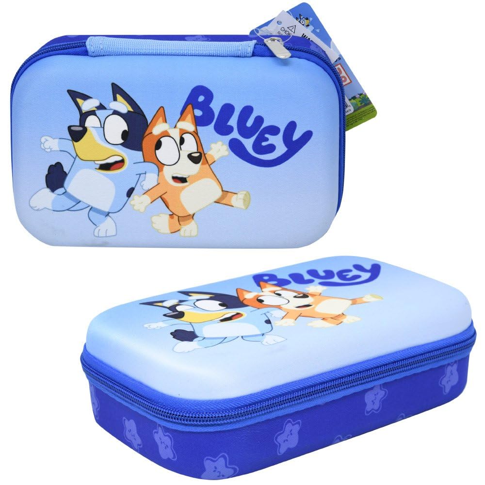 Bluey School Supply Set, 11 Piece Stationery Bundle With Hard Bluey Pencil Case, Folders, Notebook, Bluey Lanyard 3+ Years