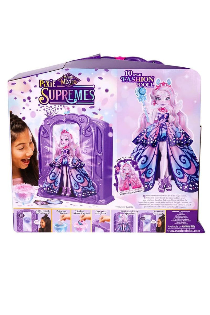 Magic Mixies Pixie Supremes Talking Magic Mirror - Luna The Butterfly Pixie Supreme 10.5" Fashion Doll Gift Bundled Set