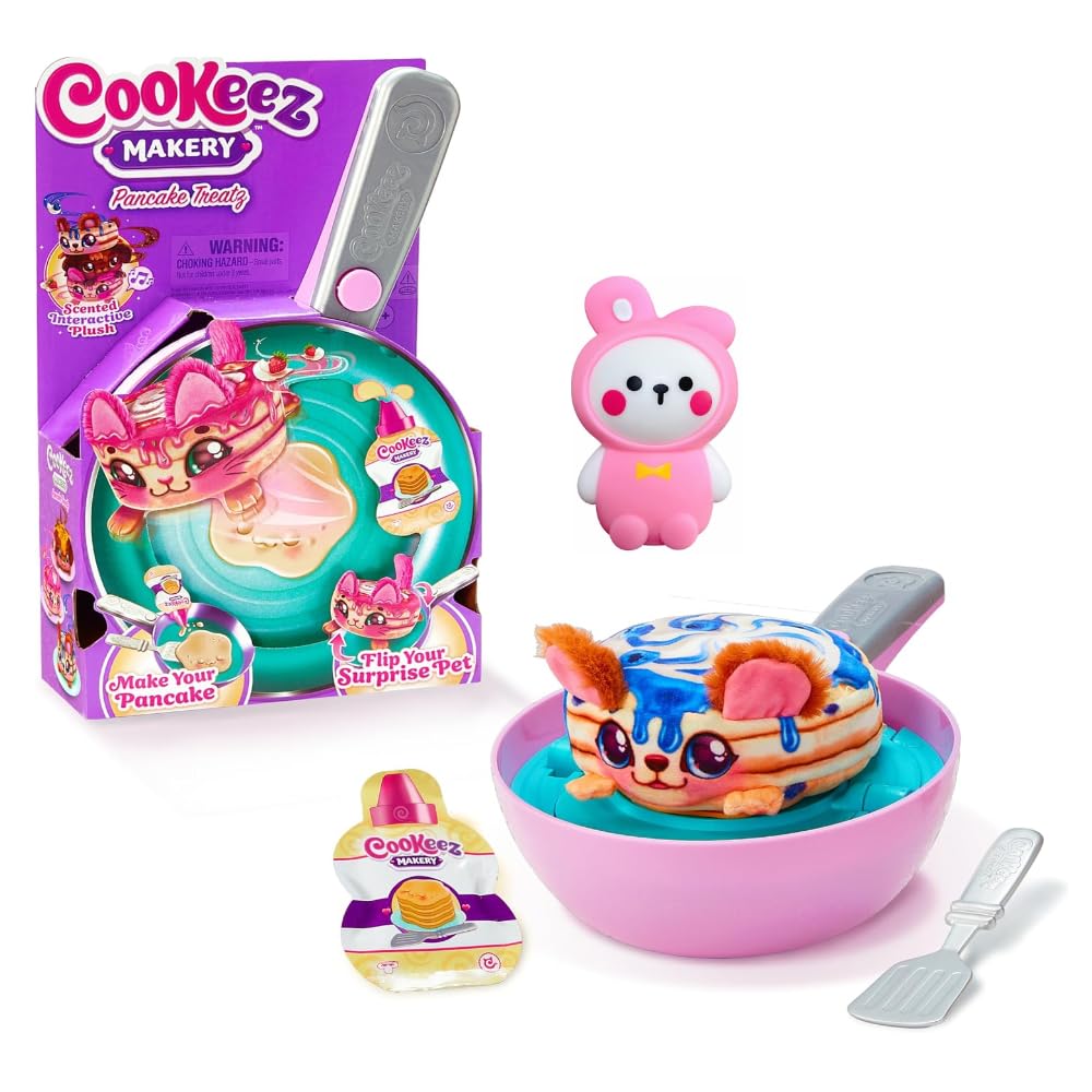 Cookeez Makery Pancake Treatz Interactive DIY Scented Plush Baking Toy for Kids Playset with Increditoyz Squishy Friendz Bundled Set