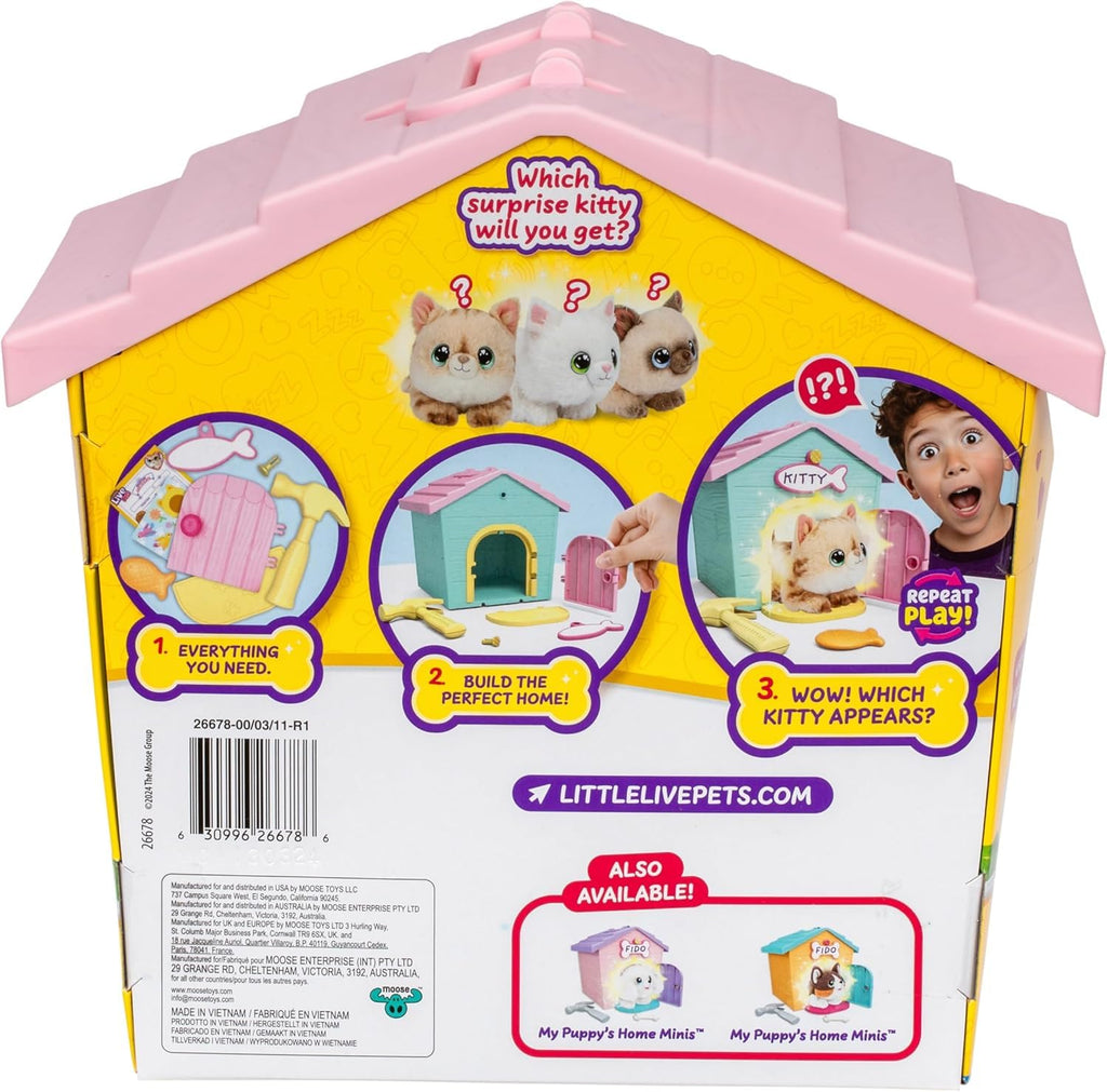 Little Live Pets My Kitty's Home Mini Playset with 2 Magic Feeding Bottles and Cute Squishy Toy Bundled Gift Set - Kids 5+