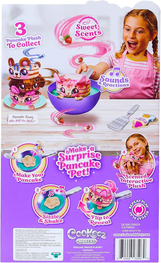 Cookeez Makery Pancake Treatz Interactive DIY Scented Plush Baking Toy for Kids Playset with Increditoyz Squishy Friendz Bundled Set
