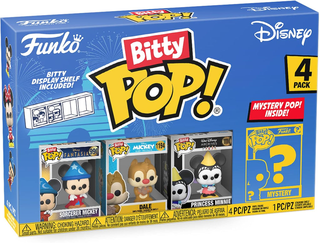 Funko Bitty POP! Disney 3-pack (12 Disney Characters) Bundled Set - Sorcerer Mickey, 4-Pack / Mickey Mouse, 4-pack / Minnie Mouse, 4-pack