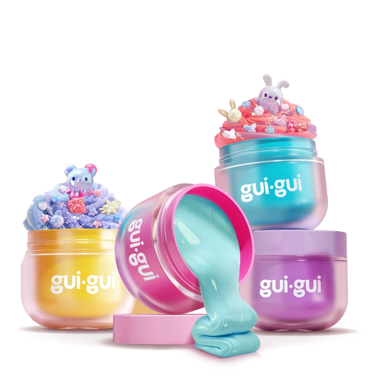 GUI GUI Surprise Slime Kit 2-Pack Bundled Gift Set (Gloss & Clear Slimes) 5-Step Customizable and Reusable Slime Kit, Collectable Mini Figures, Fun for Kids & Teens Ages 6+