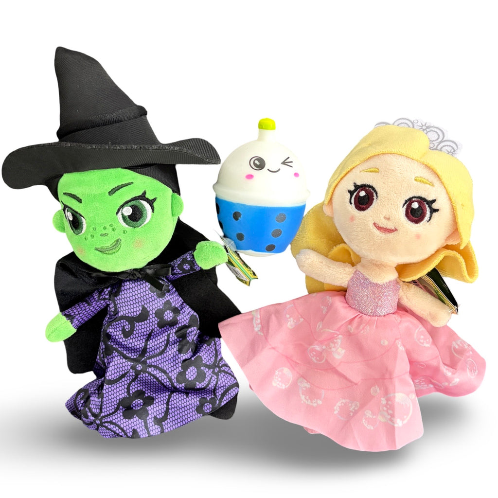 Universal Wicked Plush Dolls, 8 Inch, 2-Pack Gift Set with Witch and Princess (Elphaba & Glinda)