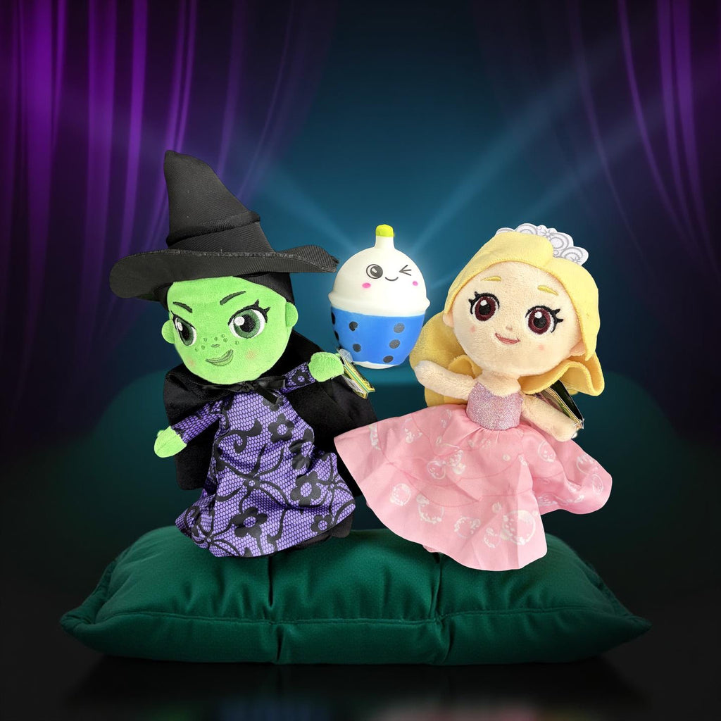 Universal Wicked Plush Dolls, 8 Inch, 2-Pack Gift Set with Witch and Princess (Elphaba & Glinda)