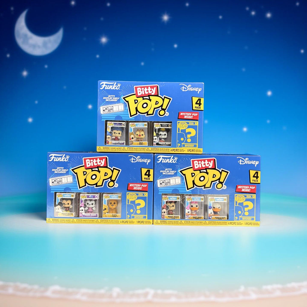 Funko Bitty POP! Disney 3-pack (12 Disney Characters) Bundled Set - Sorcerer Mickey, 4-Pack / Mickey Mouse, 4-pack / Minnie Mouse, 4-pack