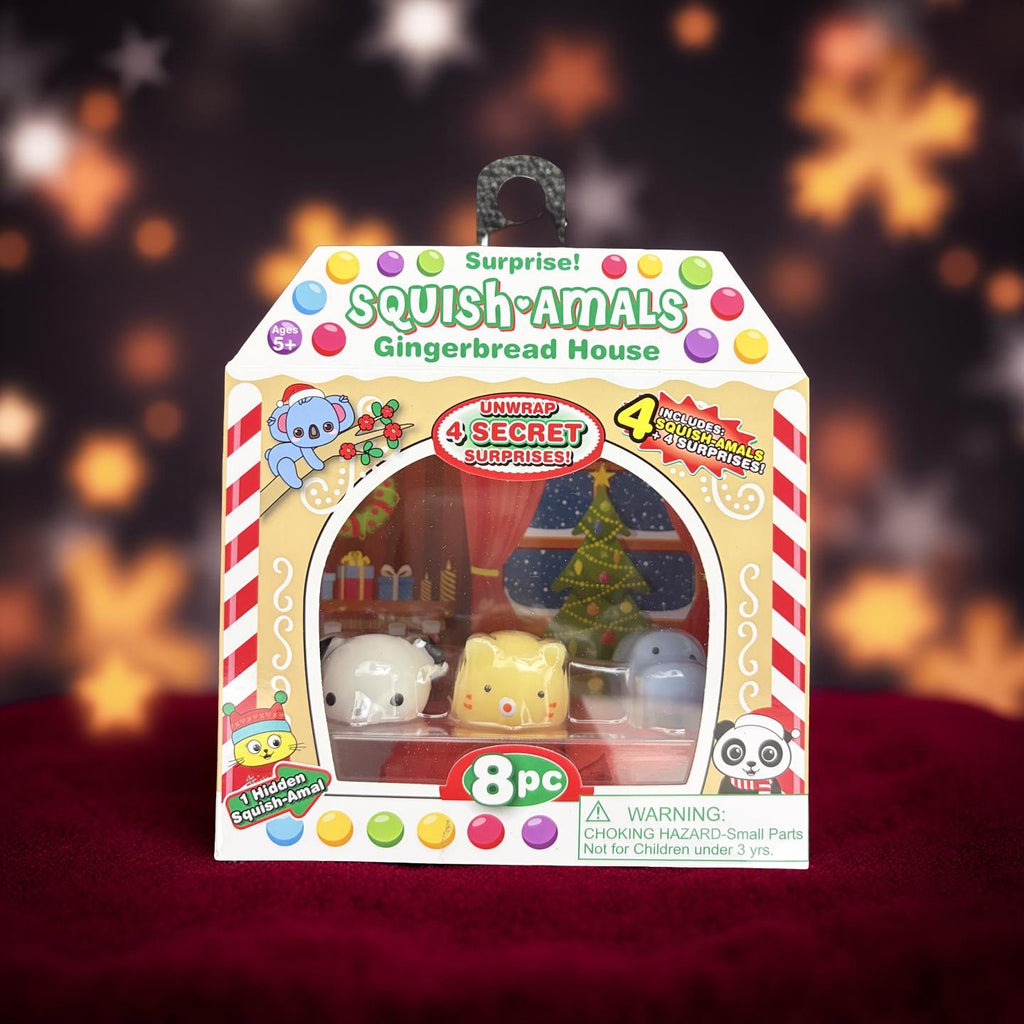 Squish-amals Gingerbread House - Includes 4 Squish-amals and 4 Surprises!