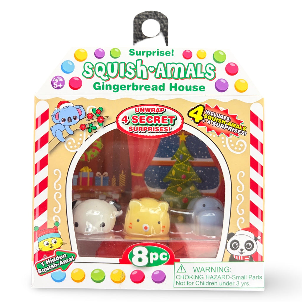 Squish-amals Gingerbread House - Includes 4 Squish-amals and 4 Surprises!