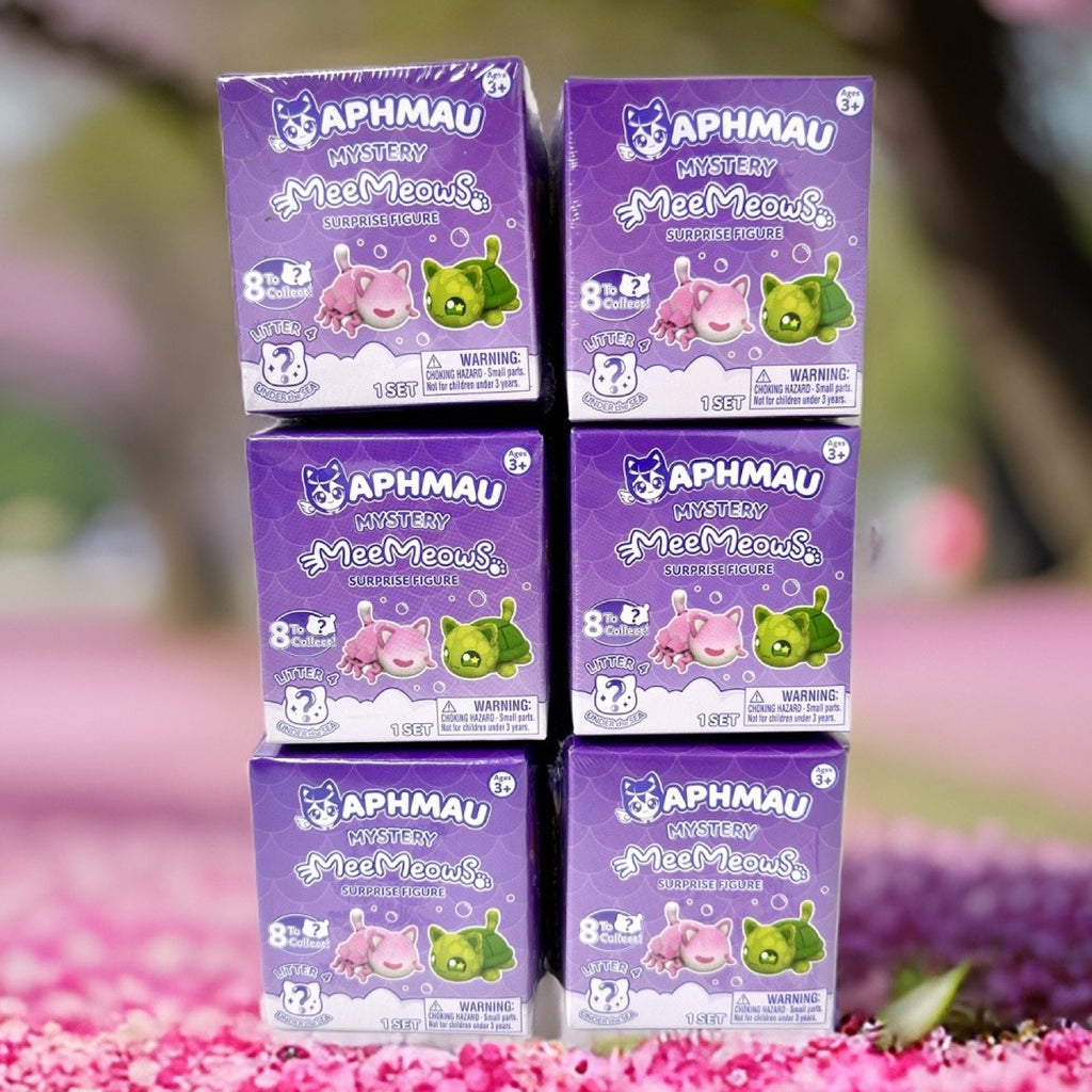 Aphmau Mystery MeeMeows Surprise Figures 6 Pack - 8 Possible Mini MeeMeows Figures to Collect, Under the Sea - Litter 4