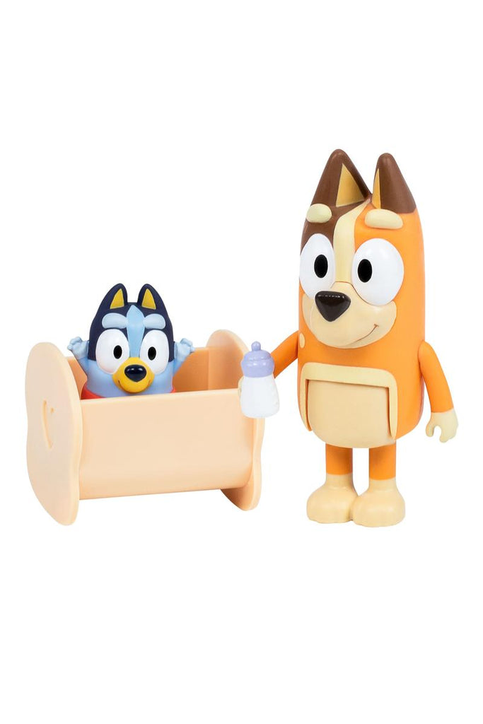 Increditoyz Bluey Figure and Plush Gift Bundle - 2-Pack Baby Race with Chilli & Baby with Cradle Accessory + 2-Pack Alien Bluey & Alien Chloe with Glasses Accessory