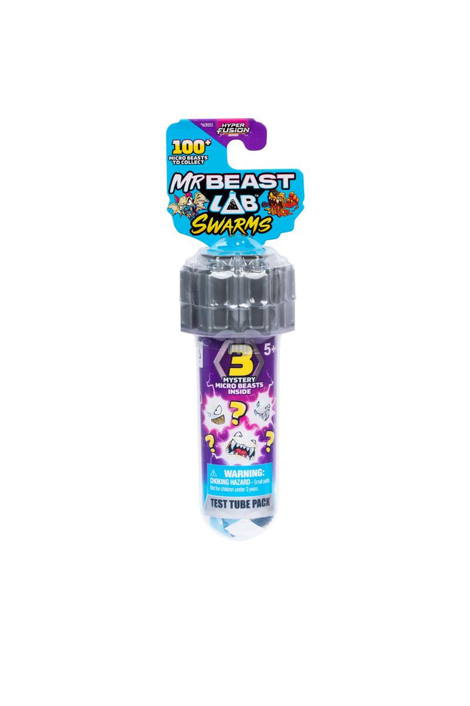 Mr. Beast Lab Swarms NEW Hyper Fusion 2-Test Tube With Beast Labs Swarms Mini 1 Inch Mystery Collectable Toy Figure Gift Bundled Set