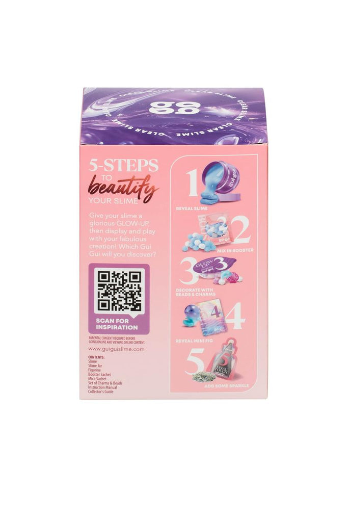 GUI GUI Surprise Slime Kit 2-Pack Bundled Gift Set (Gloss & Clear Slimes) 5-Step Customizable and Reusable Slime Kit, Collectable Mini Figures, Fun for Kids & Teens Ages 6+